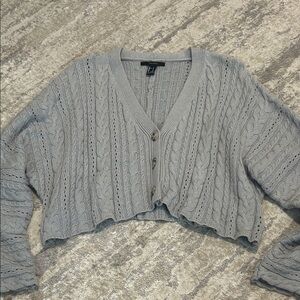 forever 21 grey cropped cardigan